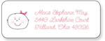 Queen Bee Personalized Return Address Labels - Baby Girl Face (LBL-26)